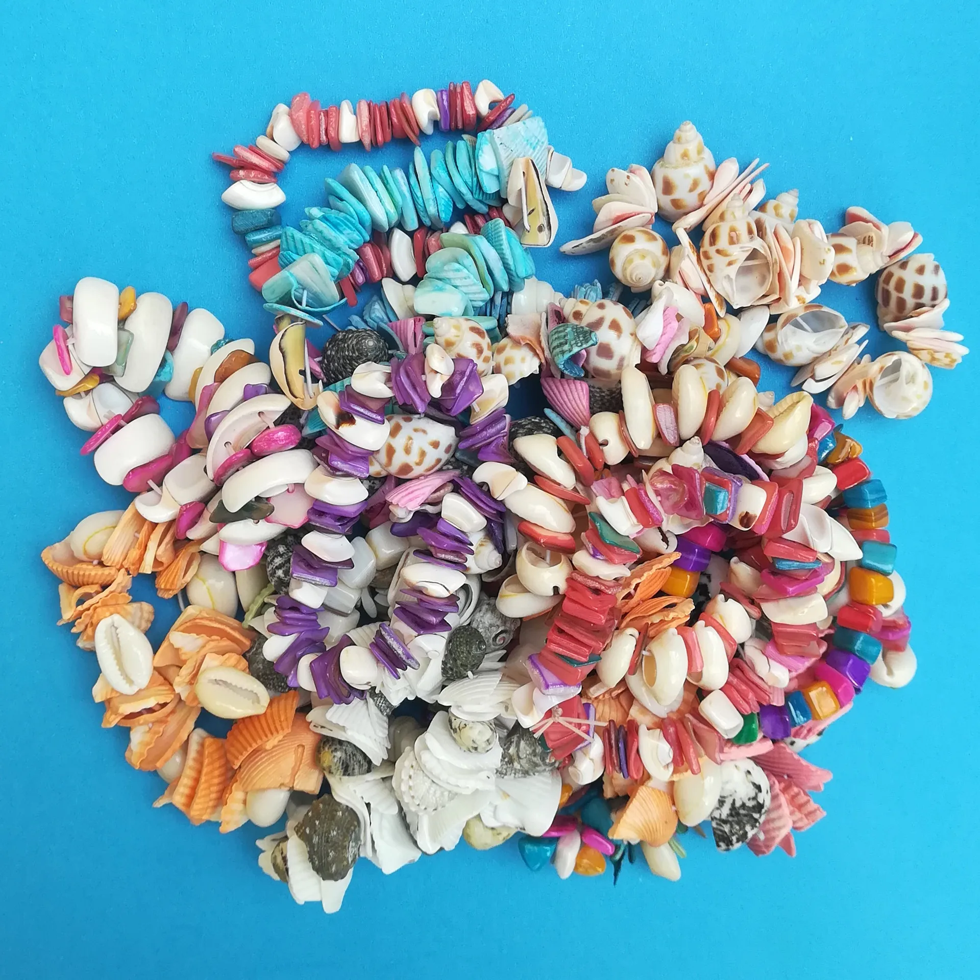 

10/20/50Pcs/Lot Natural Colorful Gem Stone Bracelet Chip beads Nuggets Shell Crystal Coral Quartz Bracelets Bangles For Women