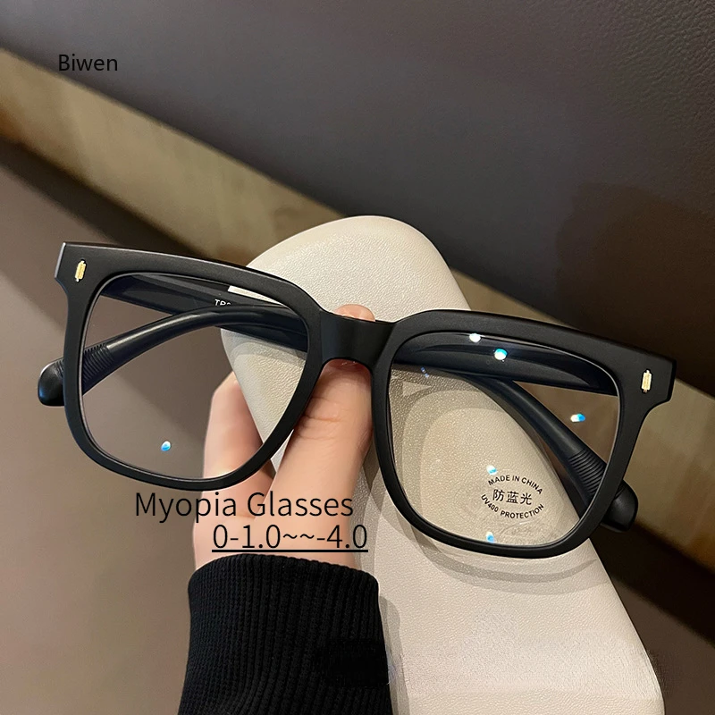 New Anti Blue Light Myopia Glasses Women Men Transparent Myopic Eyeglasses Unisex Ultralight Shortsighted Glasses 0-1-2-4