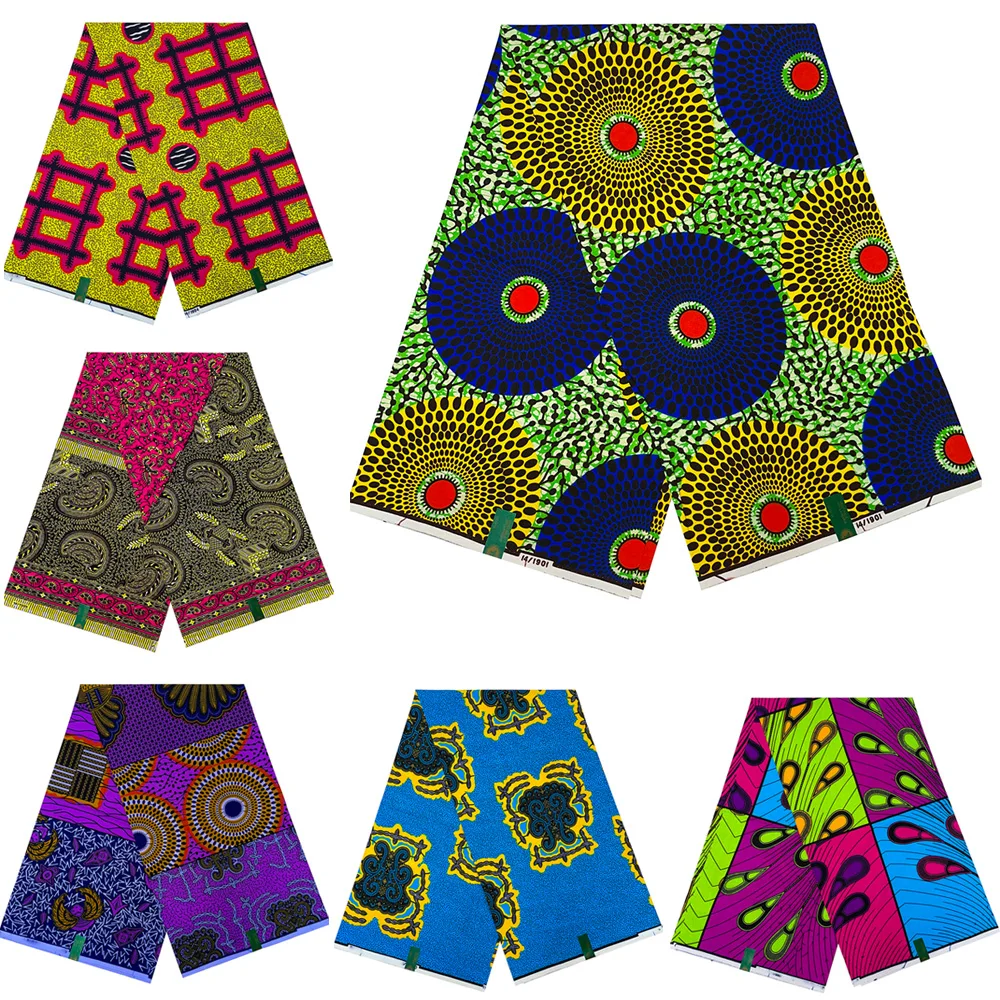 2024 Latest African Wax Fabric 100% Cotton Wax High Quality African Wax Prints Ankara Wax Real Nigeria Wax Pagne Dress