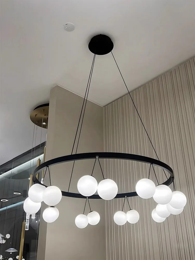 AIPAITELIGHT Glass white Ball lampshade LED Ceiling suspension Chandelier Lights,lustre Kitchen Bedroom Decoration