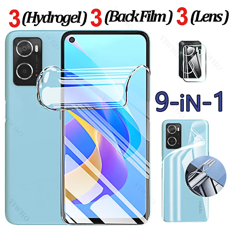 HD Camera Lens Screen Protector for Oppo A76 Case Hydrogel Film Full Glue for Oppo A 76 Front Back Soft Protective 6.56