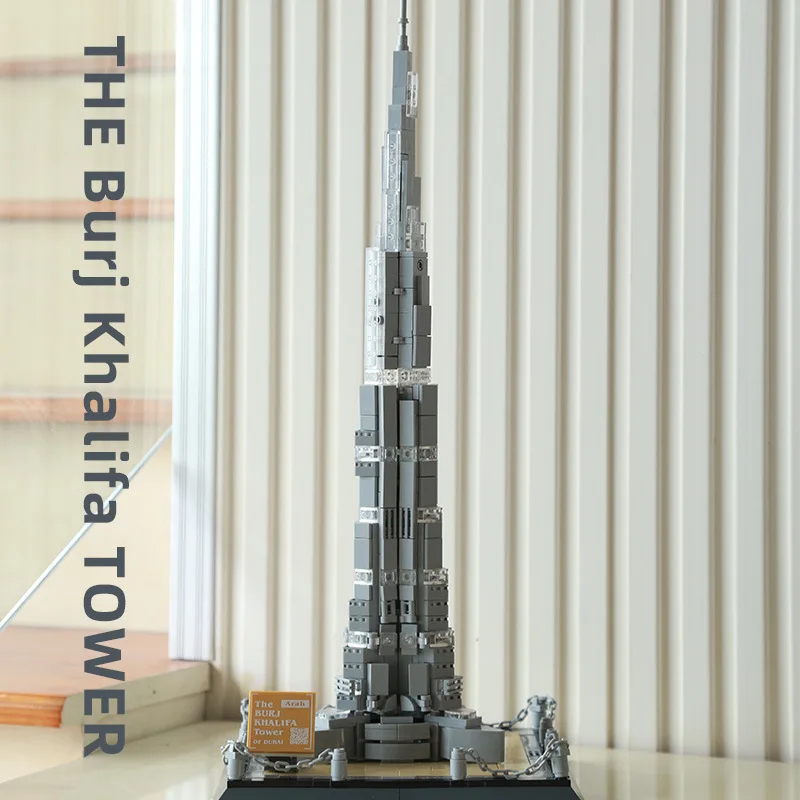 555PCS The Burj Khalifa Tower Of Dubai Building Blocks World Famous Architecture Bricks City Street View Toys Gifts For Children