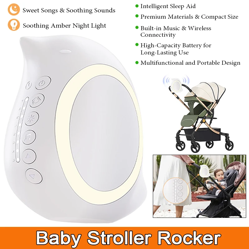 Portable Baby Calming Device with Night Light Wireless Bluetooth Sleep Aid Vibrating Adjustment Baby Sleep Soothing Device