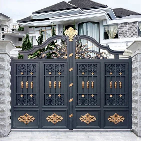 Residential/Courtyard Entrance doors with automatic intelligent operators,Main Gate trellis Designs Driveway Gates