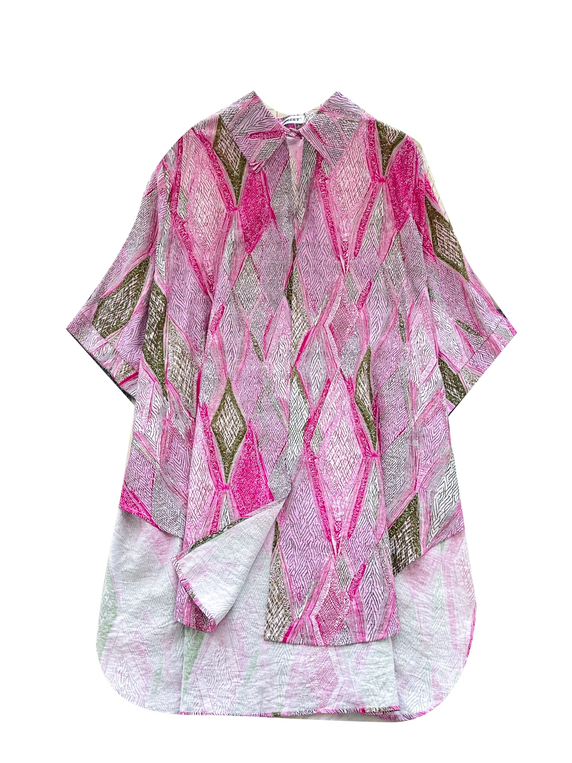 Laid-ba Sle نسائي فضفاض متعدد الاستخدامات مطبوع irt حاشية غير متماثلة كاجوال فضفاض مناسب من ألياف البوليستر ort Sve #5