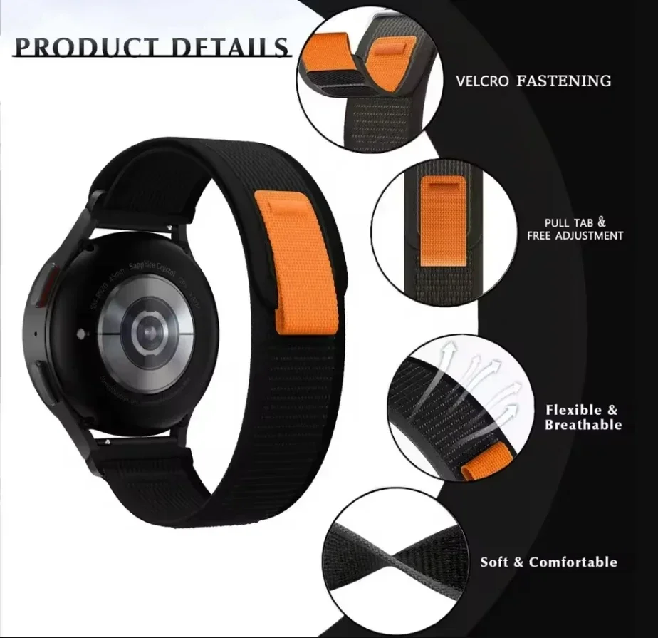 نايلون 20 مللي متر 22 مللي متر حزام (استيك) ساعة ل Garmin Vivoactive 6 5 حزام مطاط ل Amazfit GTR/هواوي/سامسونج/شاومي Smartwatch اكسسوارات