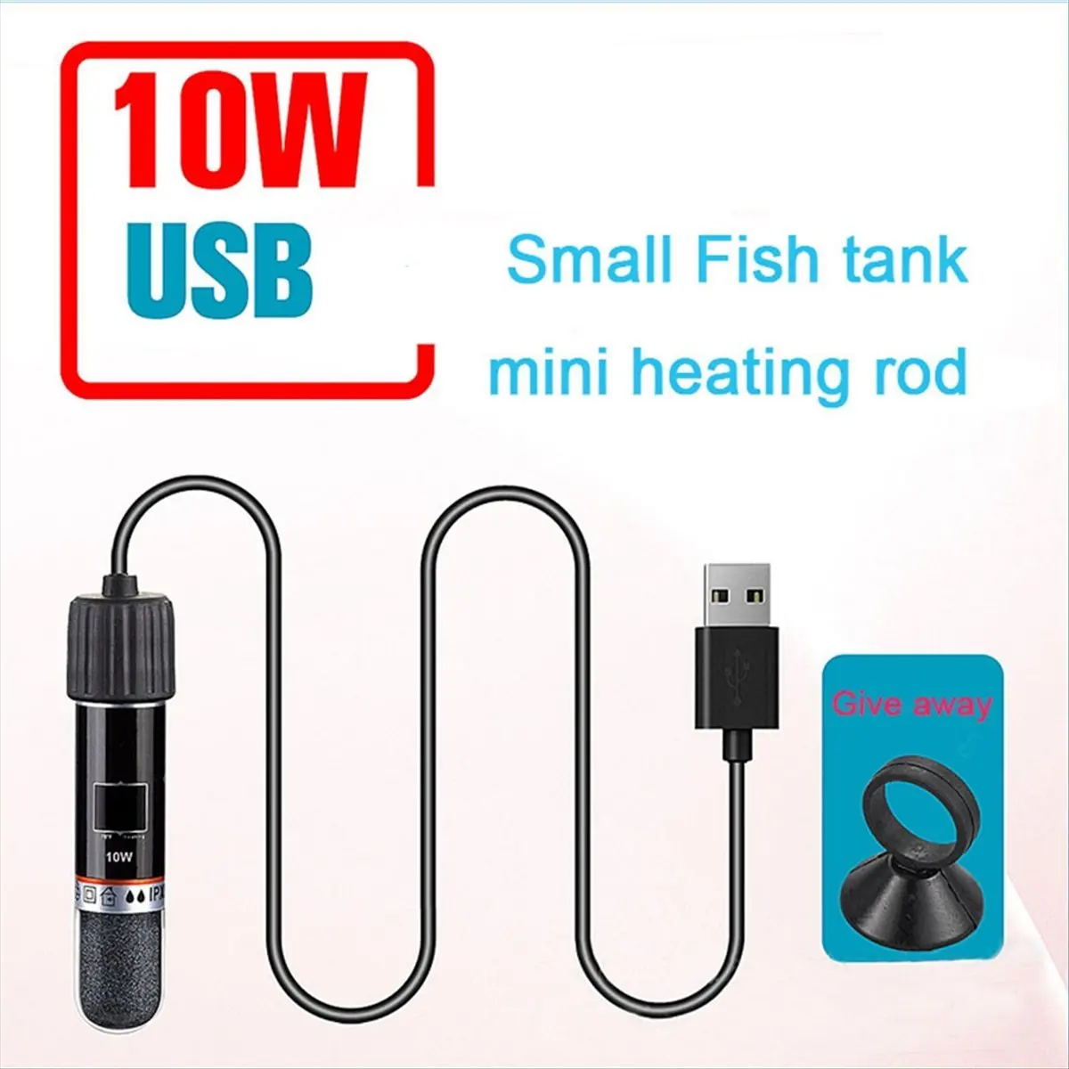 ABAN USB Mini Aquarium Heating Rod for Fish Tank 26°C Constant Temperature Aquarium Heater Submersible Thermostat Heater 10W