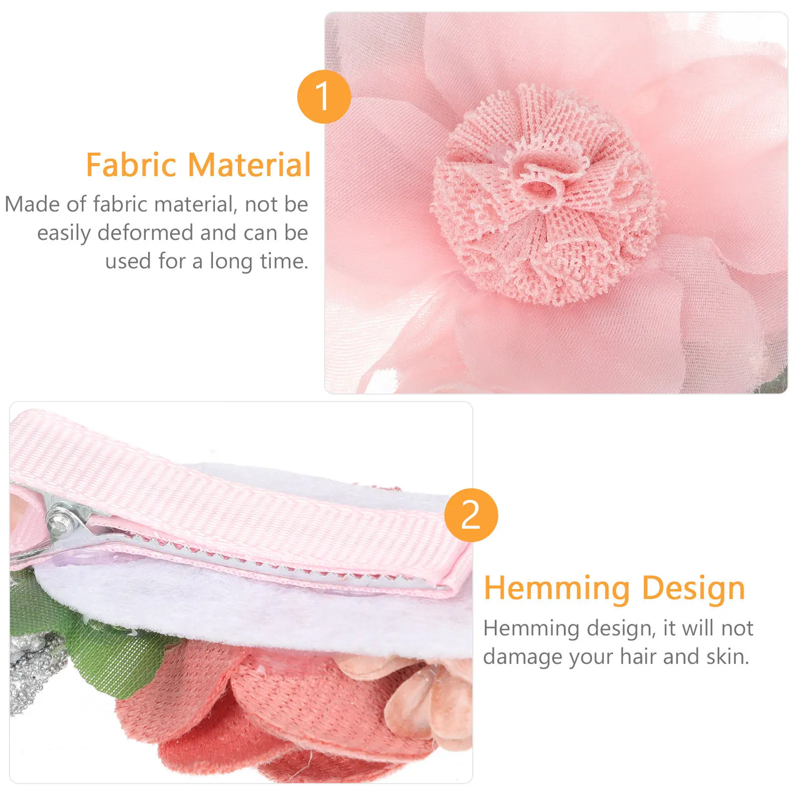 

6Pcs Floral Hair Bow Clips Baby Girls Fabric Alligator Hair Barrettes Accessories Birthday Shower Family Photos