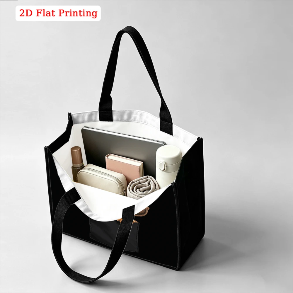 Cute Peeking Dachshund Puppy Peekaboo Pocket Print Large Tote Bag, Minimal Black Aesthetic Handbag for Dog Lovers Pet Owners