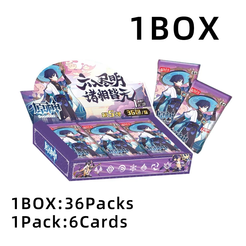 Original Genshin Impact Collection Cards Box TCG Pack Full Set Set New In Anime Game Playing Cards Board Toys  Gift Toys