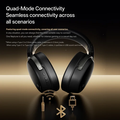 Imagen 2 del producto Auriculares para eSports ATK Neptune N9 Ultra, Auriculares Inalámbricos Bluetooth de Modo Cuádruple para PC con Micrófono