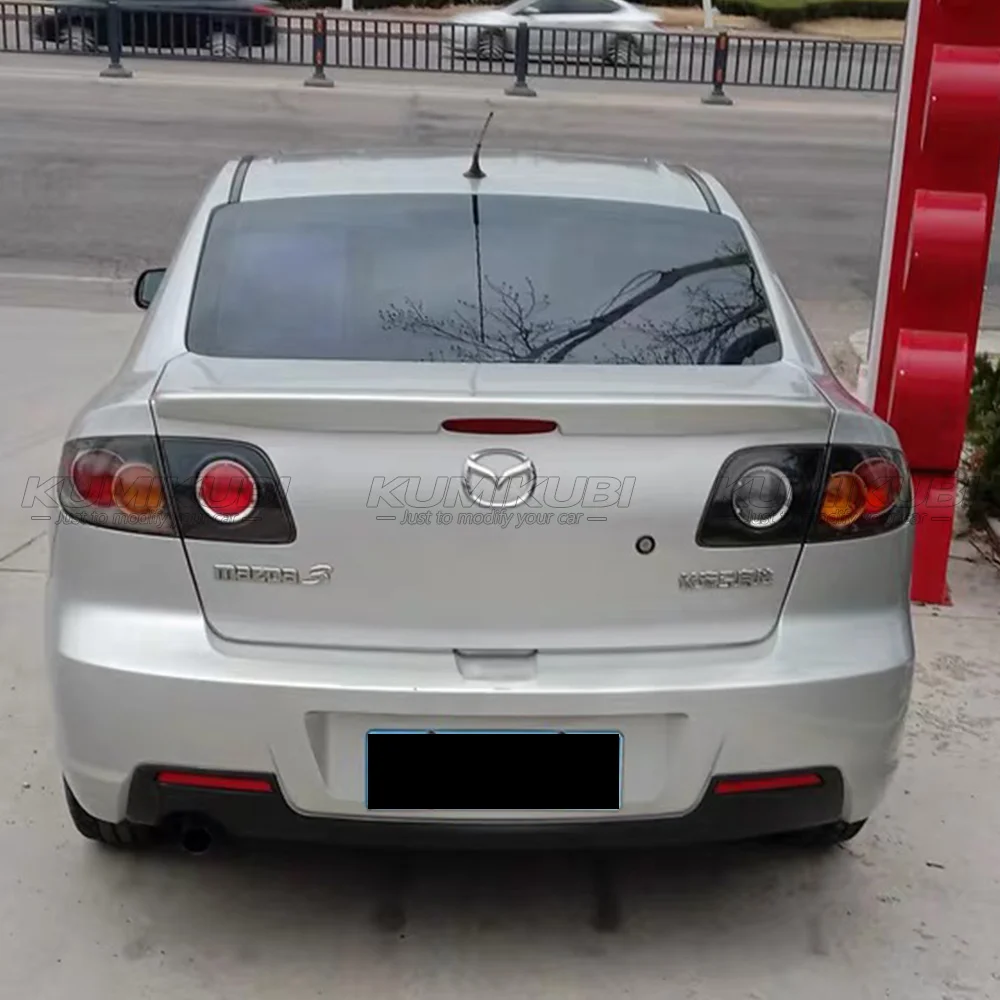 الجذع المفسد ل 2004-2009 مازدا 3 سيدان مصنع نمط ABS غير مصبوغ الأسود فلوش جبل الجذع التمهيد الشفاه المفسد الجناح سطح السفينة غطاء #4