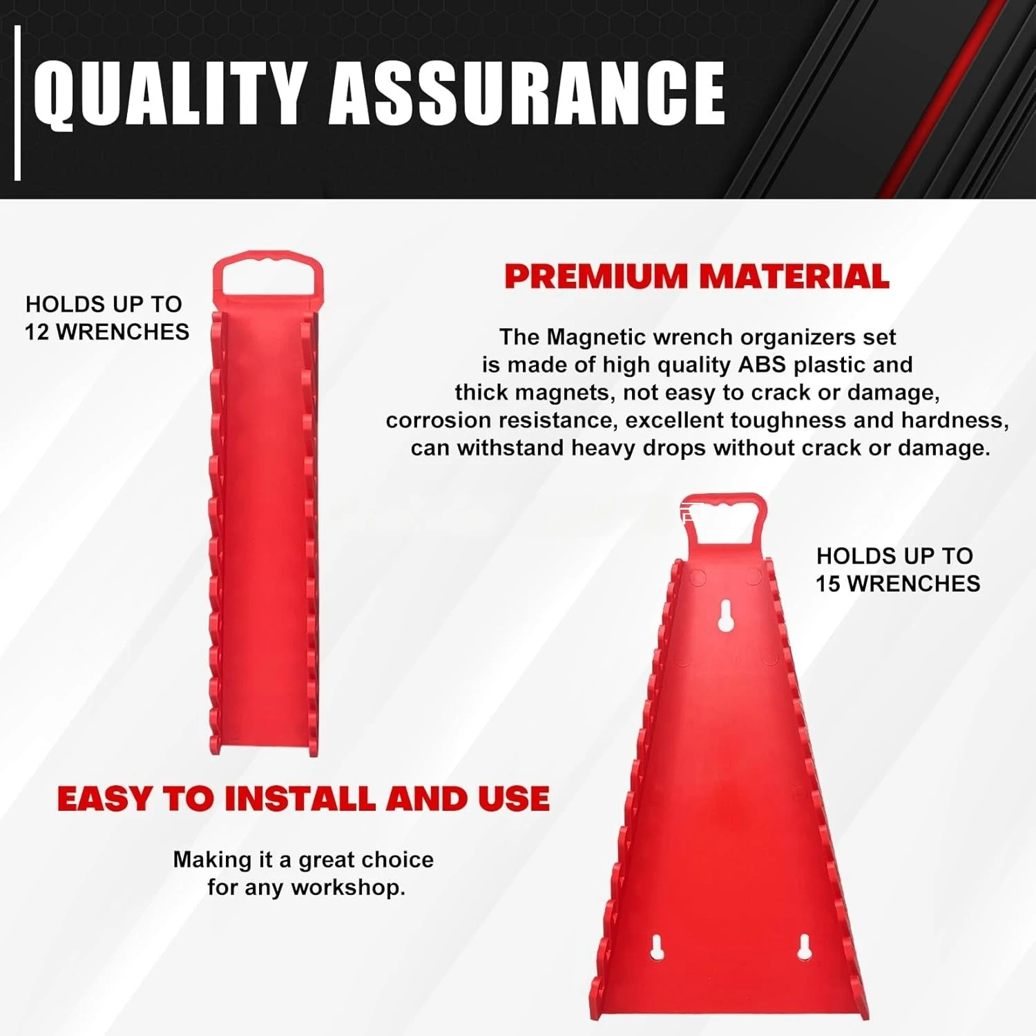 2-Piece Magnetic Wrench Storage Box, Magnetic Wrench Holder, SAE And Metric, High-Quality Wrench Holder
