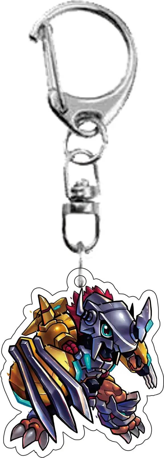 Digimon Adventure Dukemon Omegamon Metalgreymon Metalgarurumon Shinegreymon Anime Pendant Acrylic Keychain Self-Made Toy Gift view 3