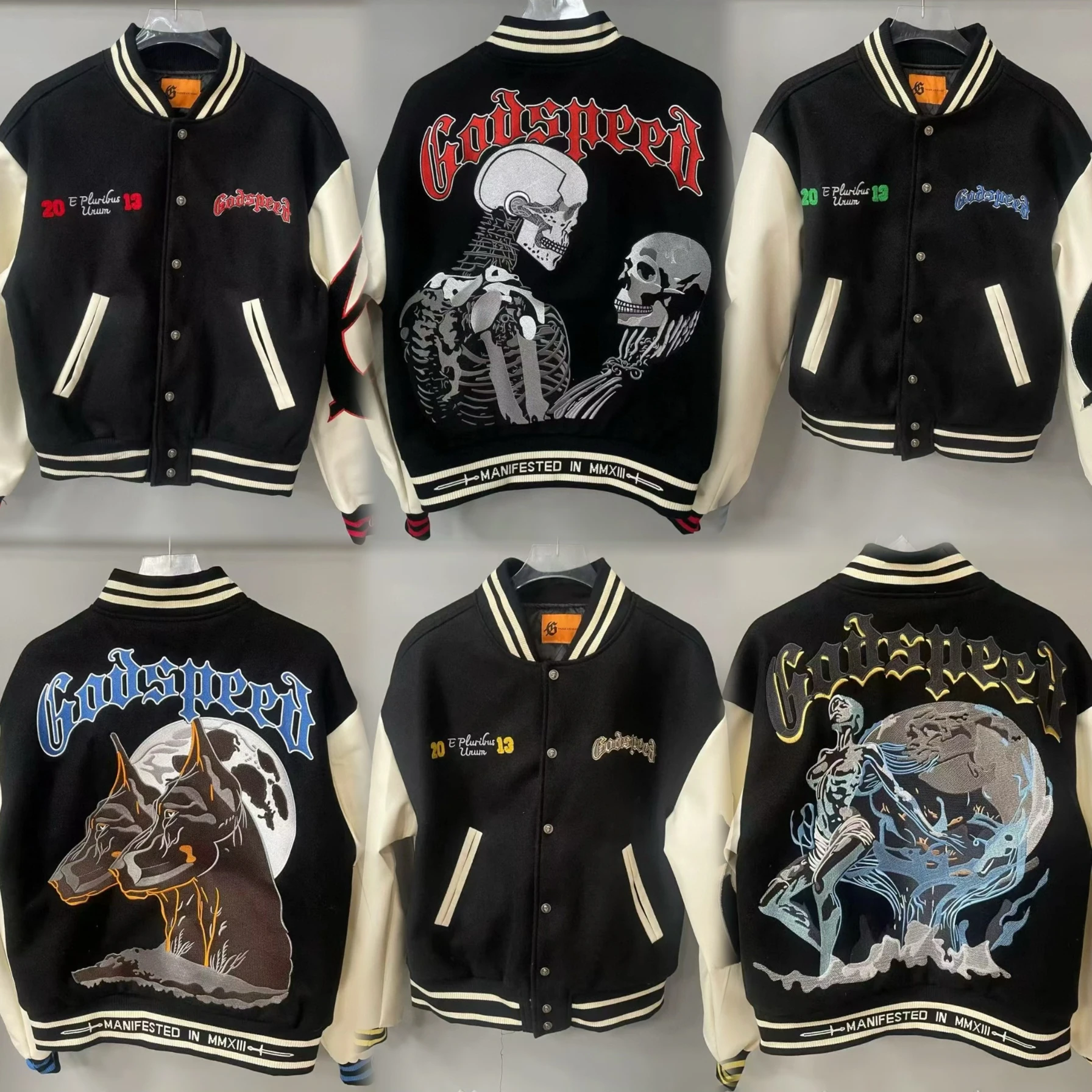 

Куртка-бомбер GODSPEED High Street осенне-зимняя с вышивкой, хлопковая, с длинными рукавами, на молнии