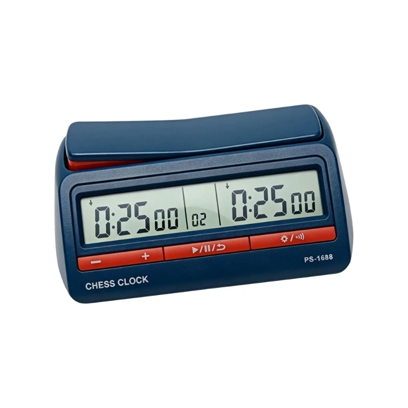 P9FC Two-Player Chesses Clock with Upper Turn Control, Digital Displays, and Increasing or Decreasing Timing for Practice and Go