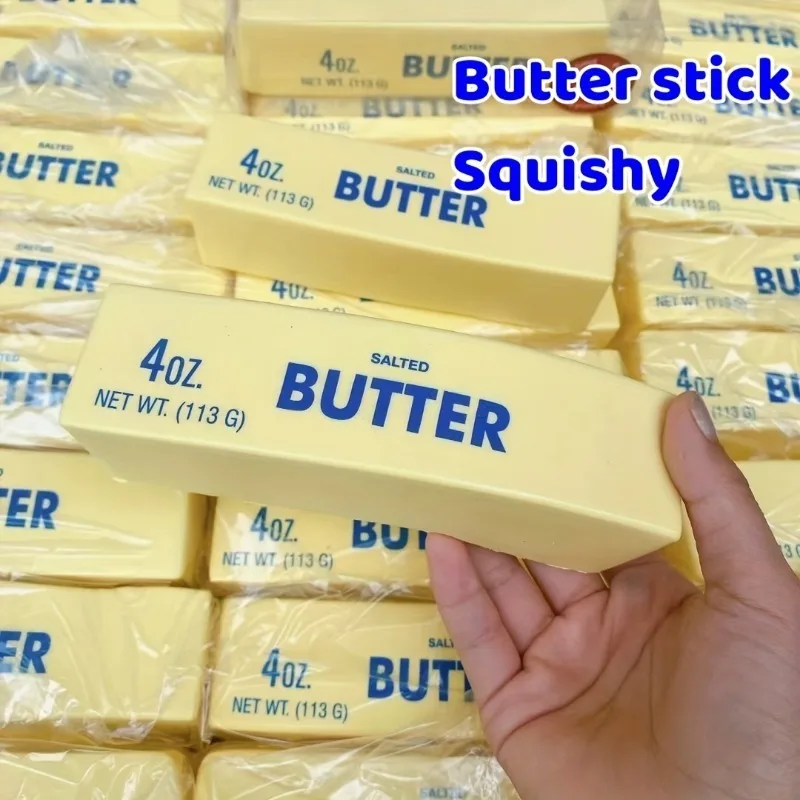 

1PC Squishy Butter Stick: Soft, Yellow, 4oz. Toy with Creamy Scent - Perfect for Play and Sensory Fun