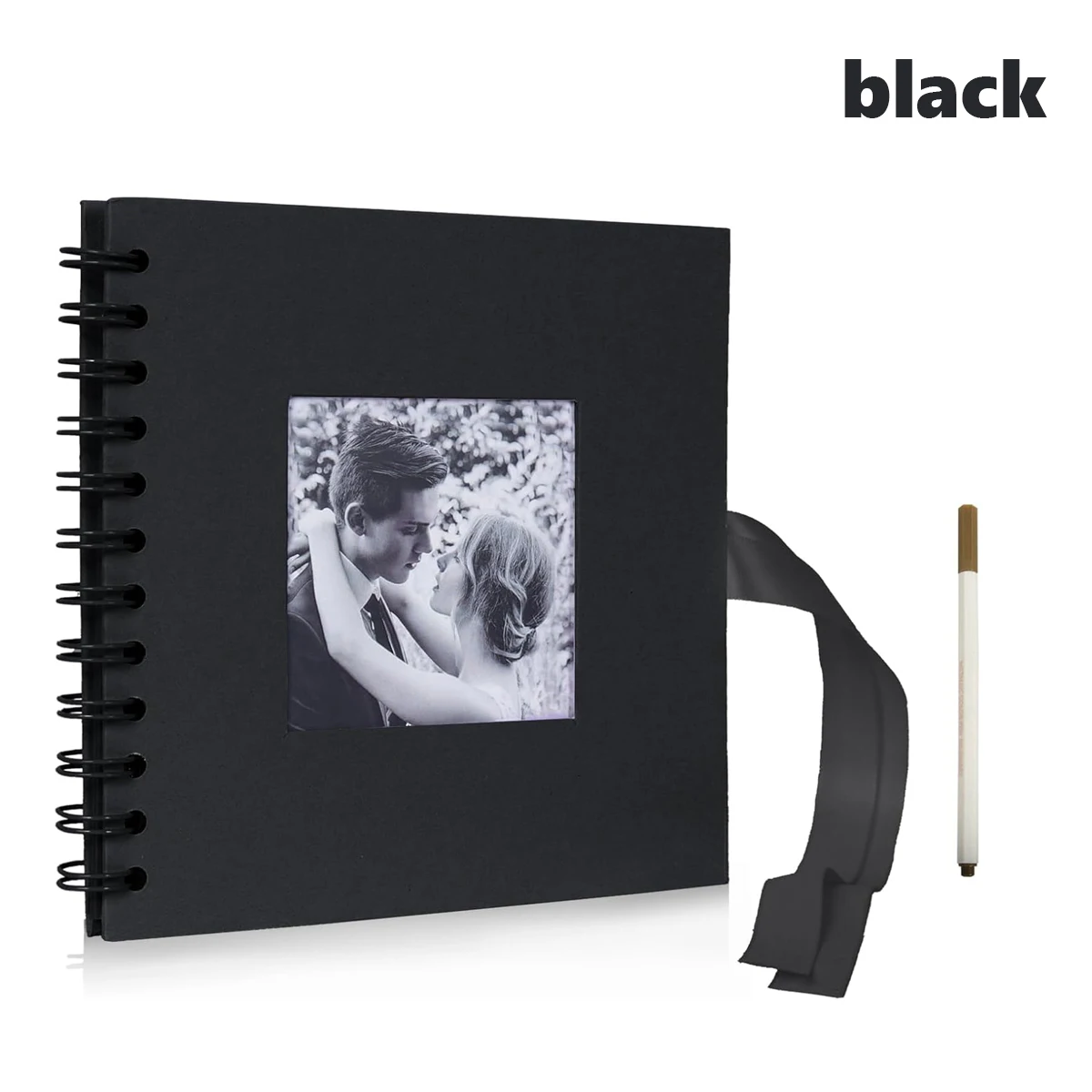 Scrapbook Album Linen Cover 8-inch (approximately 20.3 cm) Hardcover Kraft Paper White Page Commemorative Album Suitable for Tra
