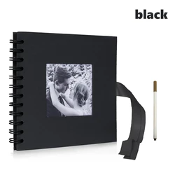 Scrapbook Album Linen Cover 8-inch (approximately 20.3 cm) Hardcover Kraft Paper White Page Commemorative Album Suitable for Tra
