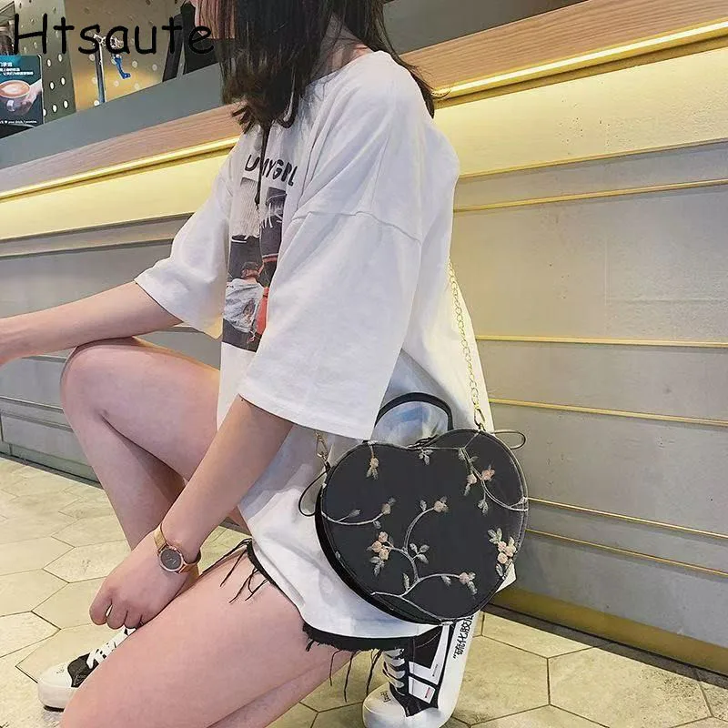 

Fresh Style Flap For Women MINI Handbags Heart Shaped Flower Print Shoulder Messenger Bag Ladies Pu Leather Crossbody Bag Bolsas