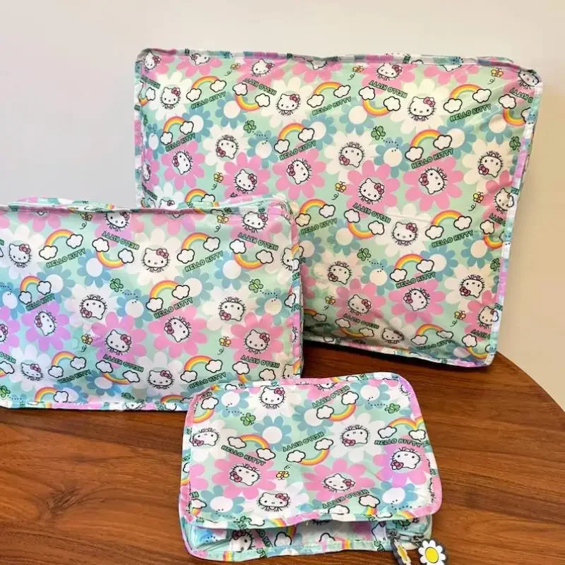 

Дорожный чехол для хранения с героями мультфильмов «Hello Kitty's», дорожная сумка Sanrios, сумка для хранения одежды, сумки для хранения обуви, кавайные сумки с героями мультфильмов для женщин