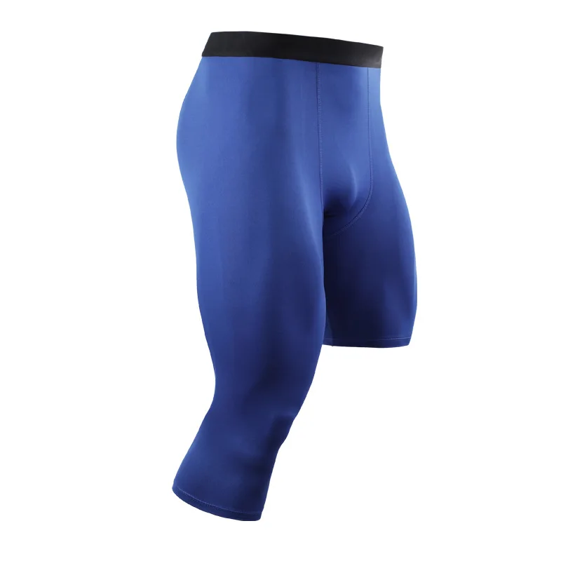 Calzamaglia da uomo a gamba singola abbigliamento da Bodybuilding Push Up abbigliamento sportivo maglie da Jogging Leggings da allenamento per calcio pantaloni da corsa da uomo