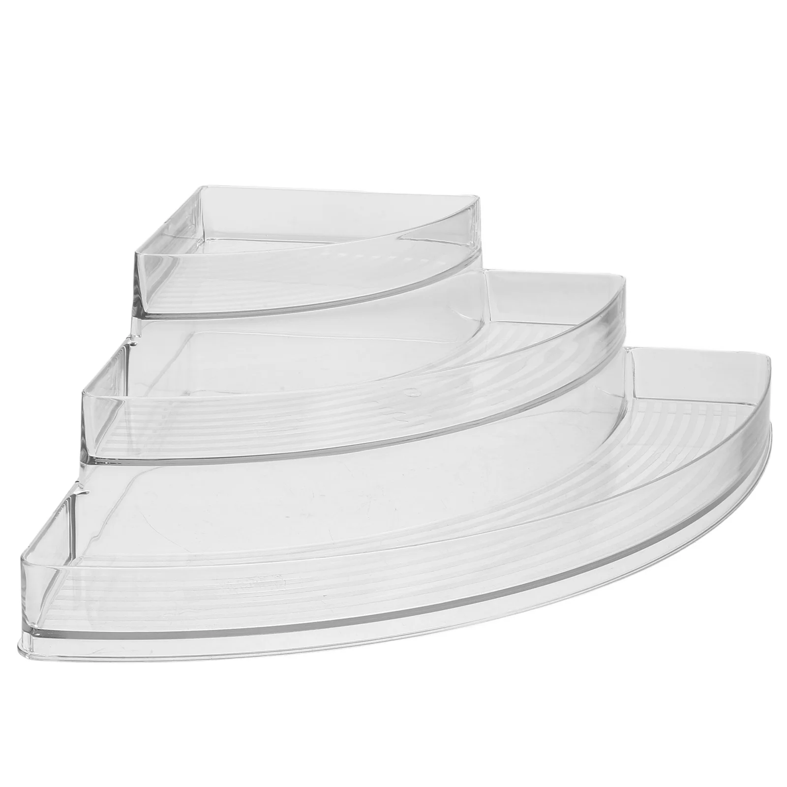 

Acrylic Nail Polish Organizer Fan Shaped Transparent Makeup Organizer Perfume Stand 3-Tier Display Rack Acrylic Riser Display