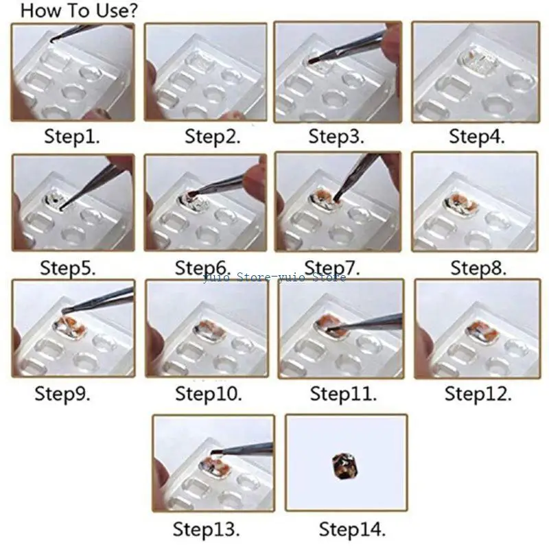 

X7XB DIY Mini Diamond Crystal Epoxy Silicone Mold for Children Handmade