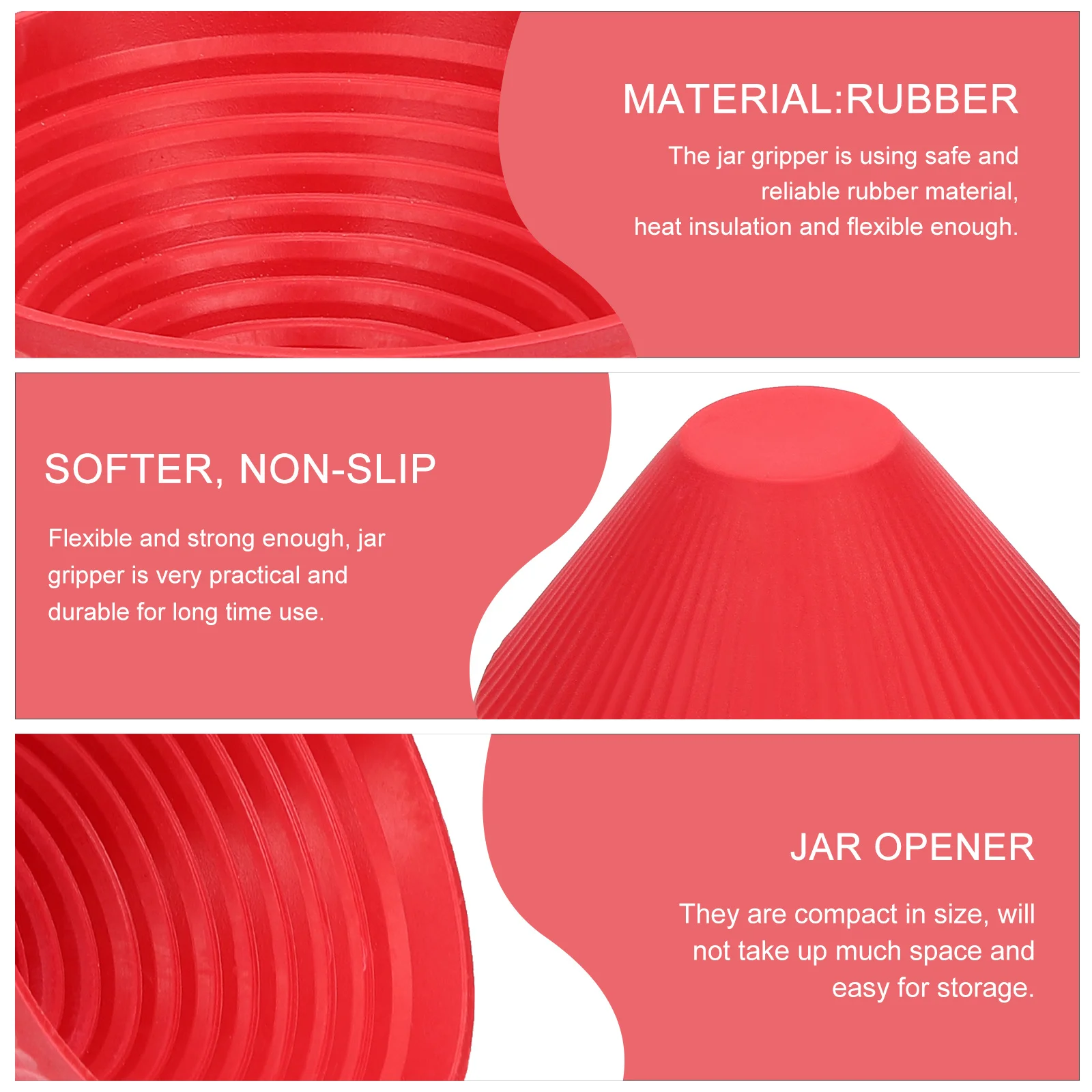 

6Pcs Jar Opener Rubber Grippers Multi Purpose Non Slip Flexible Kitchen Lid Opener Grip for Seniors and Weak Hands