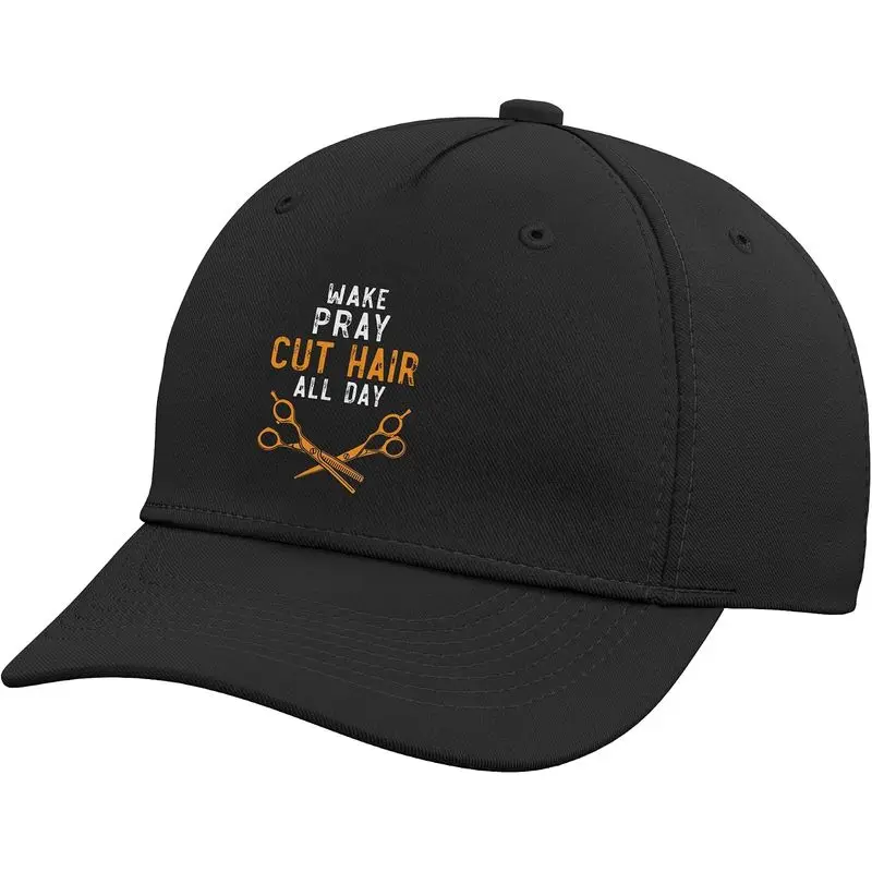 Wake Pray Cut Hair All Day Haircutting Hairstyle Barber Adjustable Baseball Hat