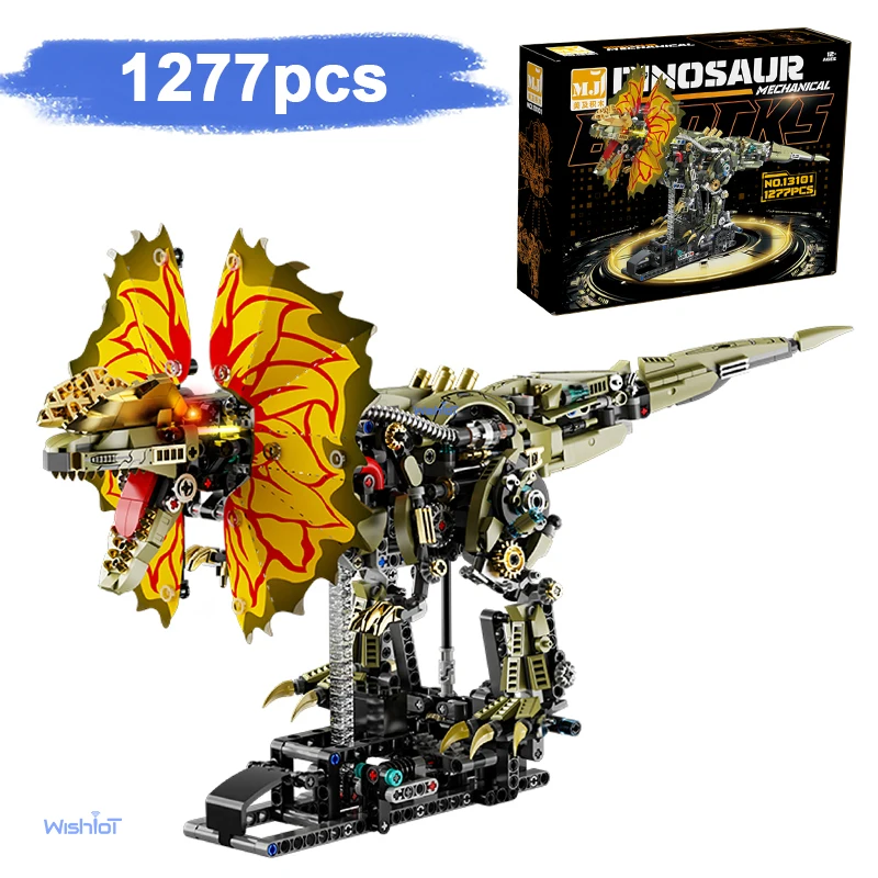 13101 نموذج ديناصور ميكانيكي مزدوج الكريستيد 1277 قطعة مجموعة مكعبات البناء ألعاب مجمعة لهدايا عيد ميلاد إبداع الأطفال