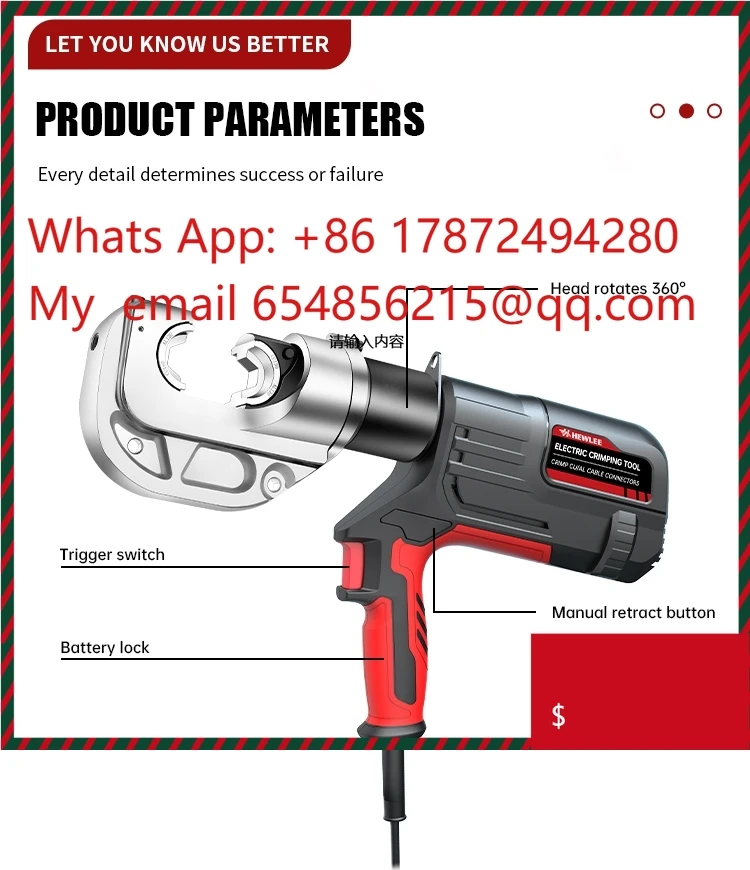 Electrical crimping tool hydraulic cable lug crimping tool terminals price plug-in type electric pipe crimping tools