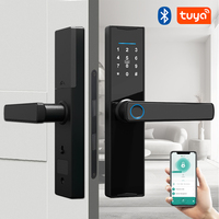 Bluetooth-compatible Tuya APP Smart Door Lock Digital Electronic Lock Smart Home Wooden Door Lock Biometric Fingerprint