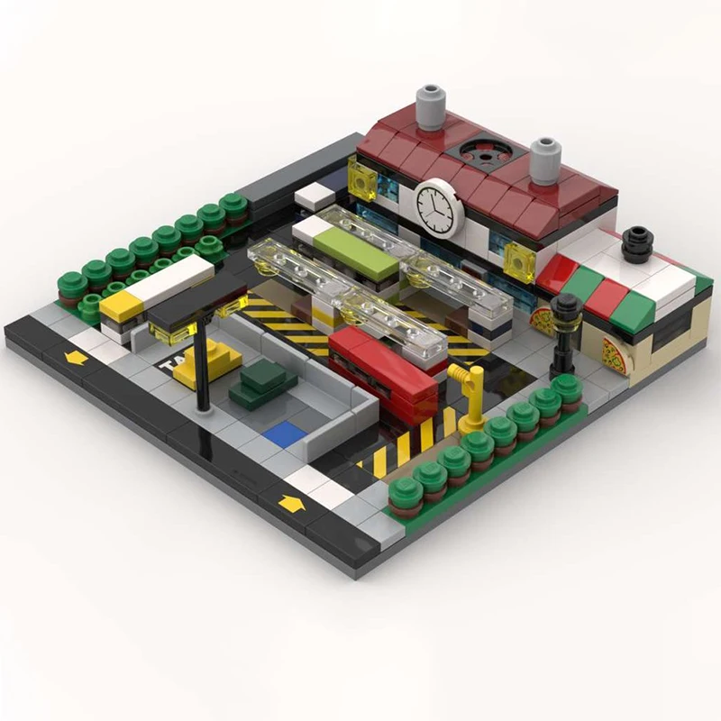 

316pcs MOC Modular Bus Station 1 Modular Buildings Educational Assemble creative Building Blocks Christmas Gift