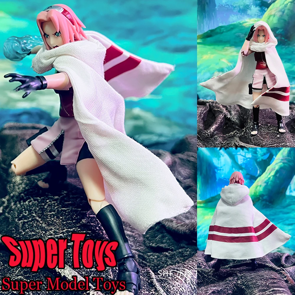 

In Stock 1/12 Scale Women Soldier Colthes Accessory NARUTO Haruno Sakura Cloak Fit 6-inches SHF Action Figure Model Doll
