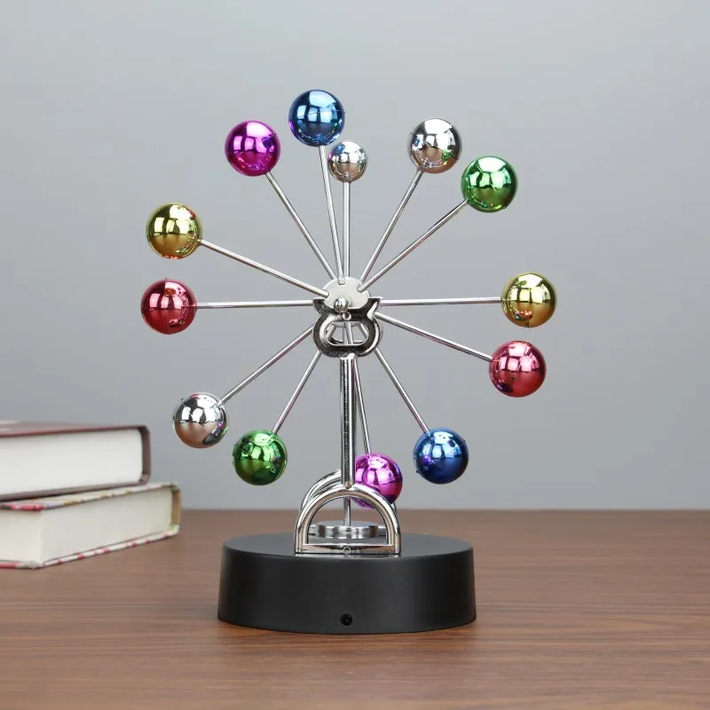 Newton Cradle Magnetic Ornaments Creative Rotating Ferris Wheel Perpetual Motion Apparatus Newton Pendulum Home Decor