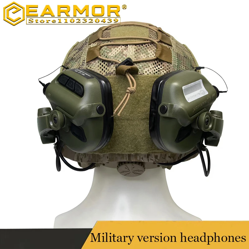 

EARMOR M31X-Mark3 MilPro Tactical Helmet Headset Active Shooter Earmuffs Shooting Hearing Protection Earmuffs with ARC Rail