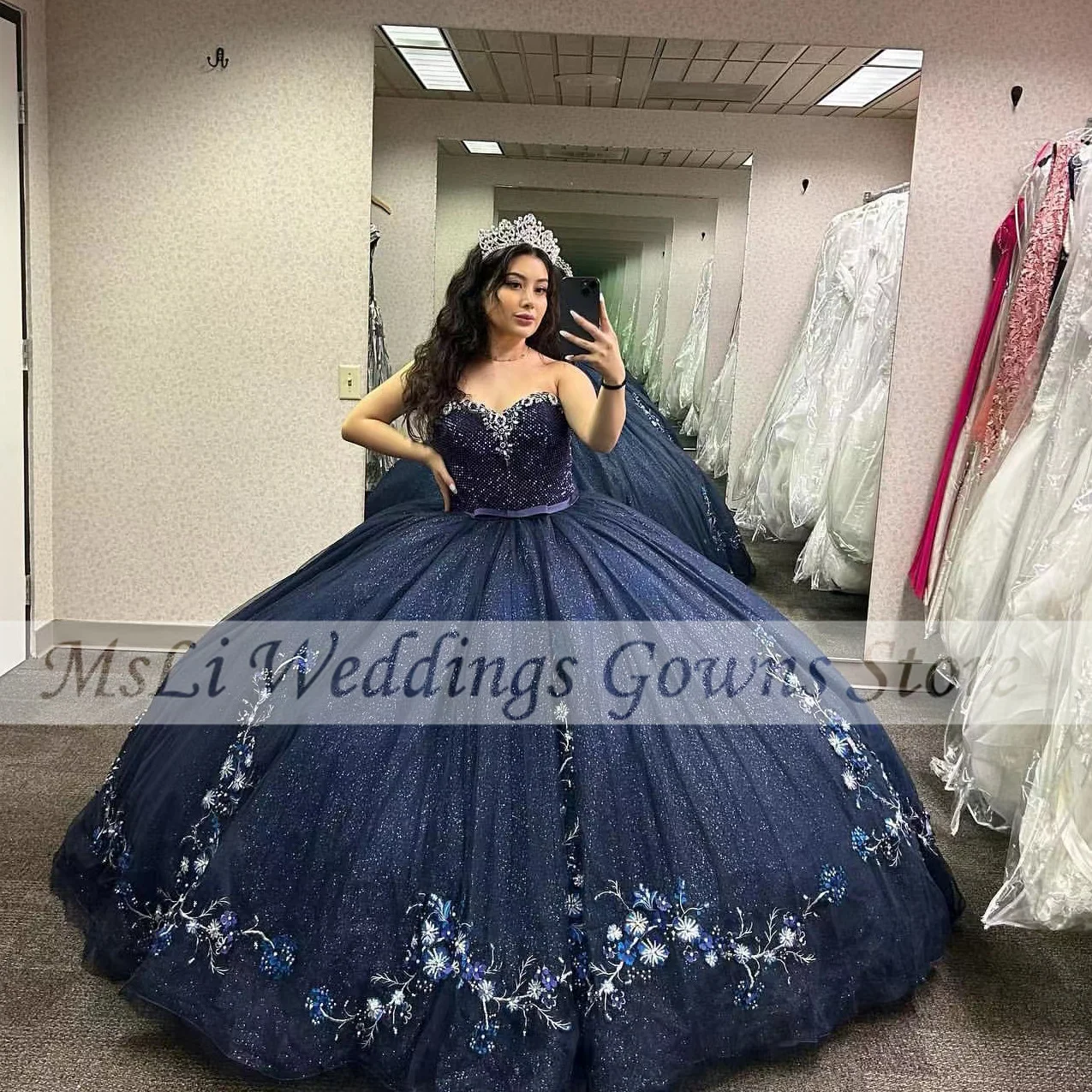 

Темно-синее платье Quinceanera с блестками аппликации Vestidos De 15 Quinceañera без бретелек сердечком 15 вечерние бальные платья на день рождения