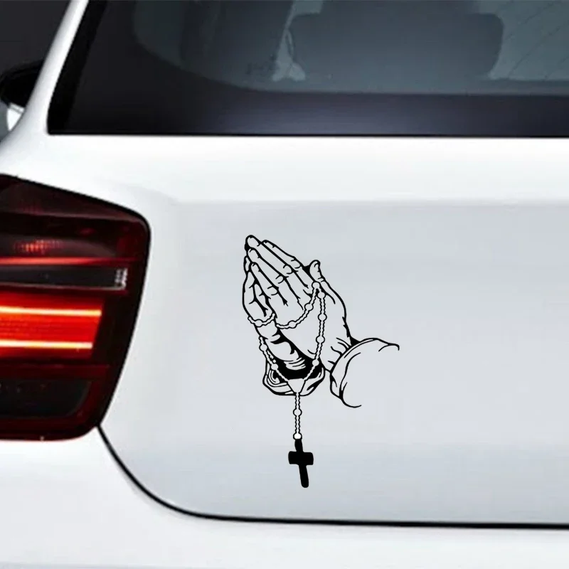 Adesivo colorido de gesto de oração de carro, adesivo a laser, deus, jesus, cristo, moda, estilo de carroceria, decoração, decalque de para-brisa