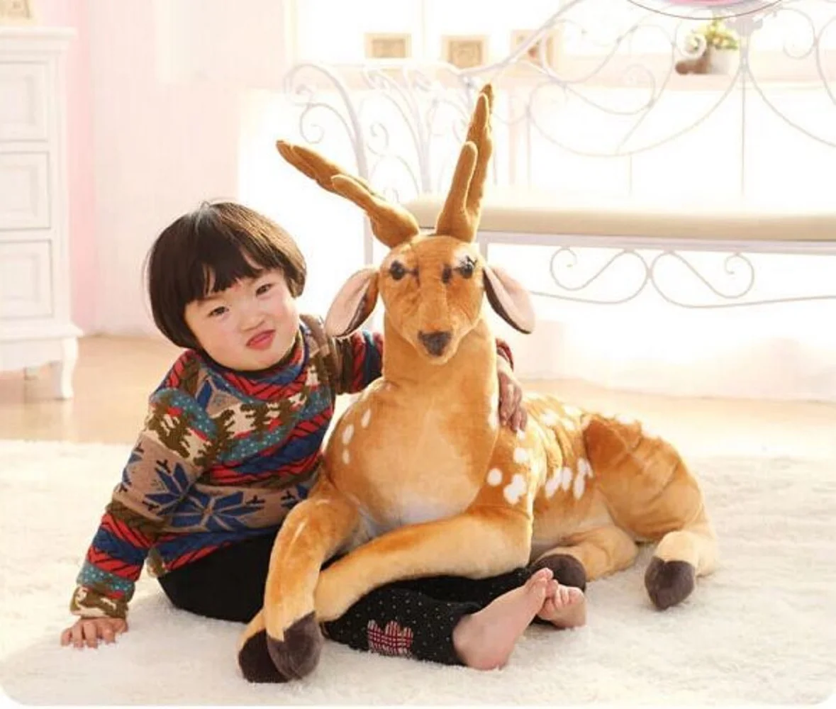 new plush lying deer toy simulation sika deer doll gift about 75cm