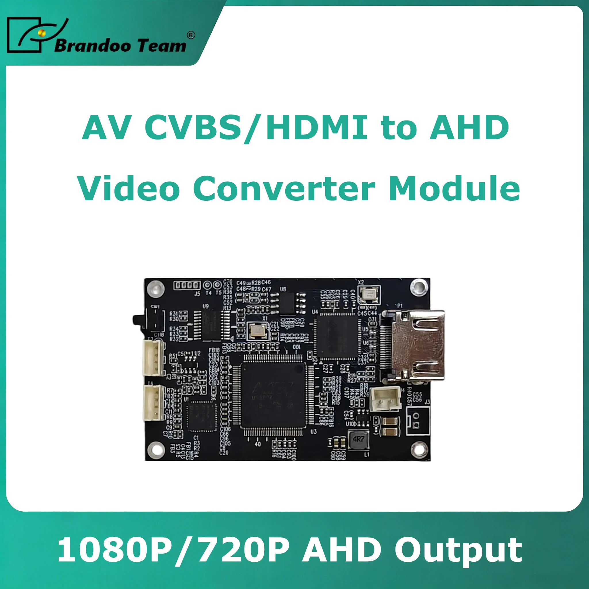 CVBS HDMI to AHD Video Converter AV Video Signal to AHD Adapter