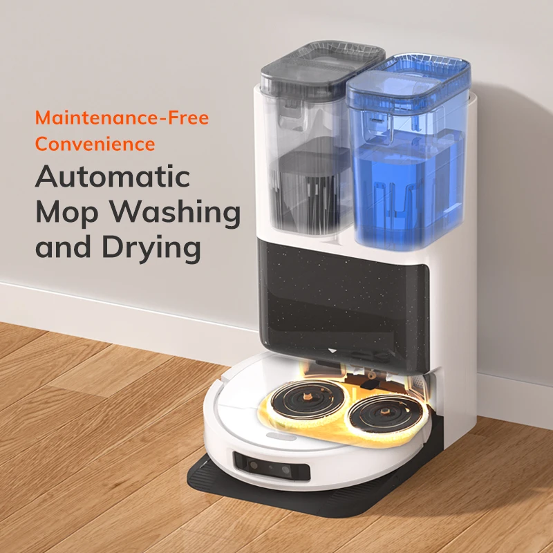 مكنسة روبوت ILIFE T60s مع محطة ذاتية الكفاءة لتجفيف الهواء الساخن، وجمع الشعر، وغسيل تلقائي، وAI وLDS، ورفع الممسحة التلقائية #6