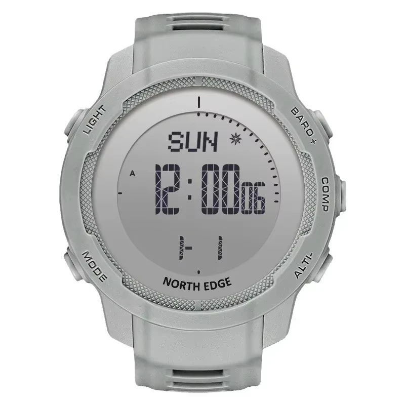 NORTH EDGE Montre électronique de sport pour homme, multifonctionnelle, en fibre de carbone, étanche, montre intelligente à bracelet, baromètre