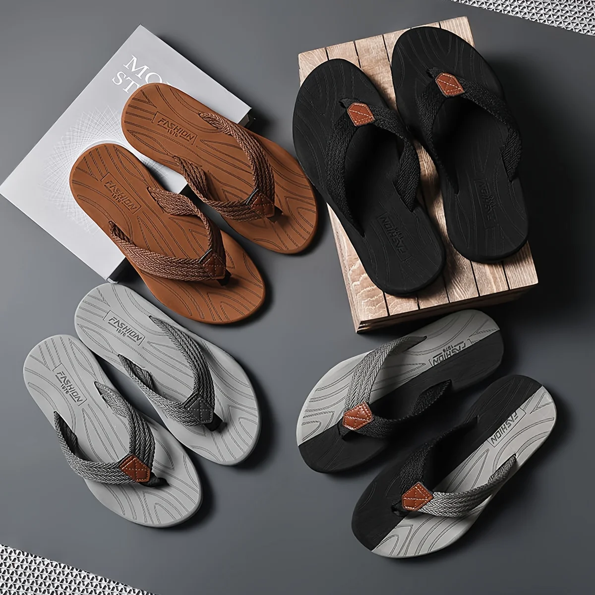 

Мужские летние резиновые шлепанцы, повседневные пляжные сандалии на толстой подошве в стиле Юго-Восточной Азии, с джинсовыми ремешками, удобная уличная обувь для мужчин