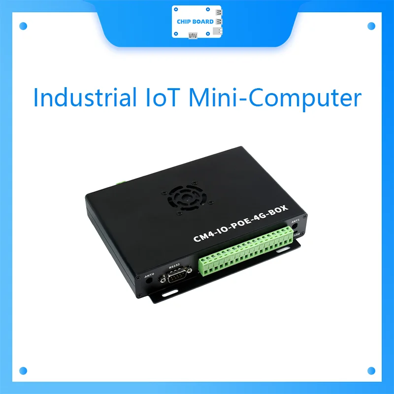 

Waveshare Industrial IoT Mini-компьютер на основе компьютерного модуля Raspberry Pi 4 (не входит в комплект), PoE, 5G/4G, Металлический Чехол