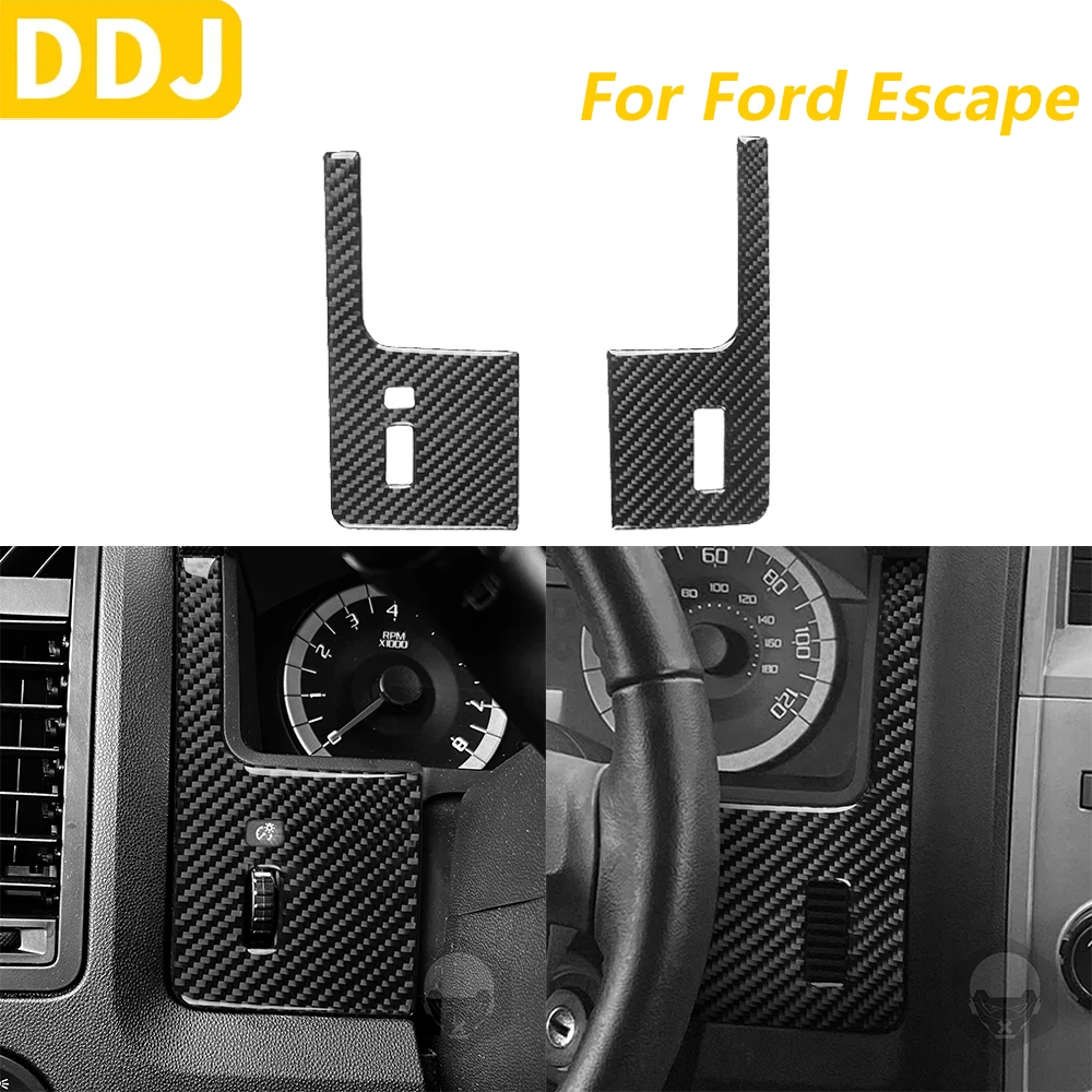 For Ford Escape 2008-2012 Carbon Fiber Both Side Dashboard Speedometer Panel Instrument Decorative Cover Car Accessories Sticker