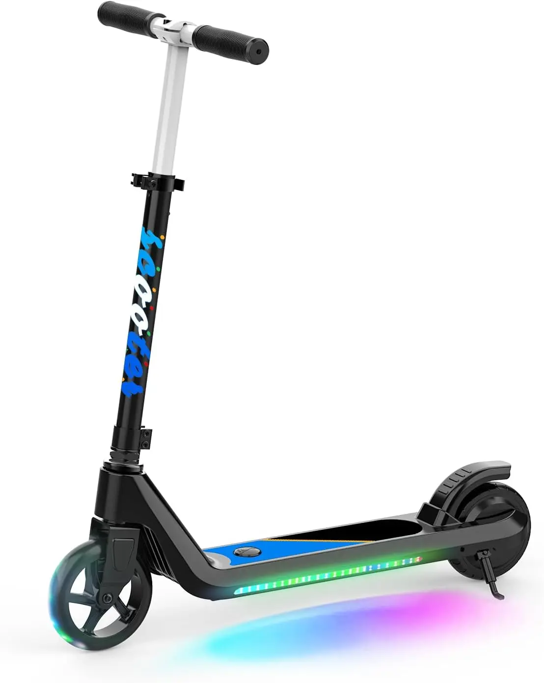 Electric Scooter for Kids Age of 6-10, Kick-Start Boost Kids Scooter with Adjustable Speed and Height, Kids Scooter with Flash W