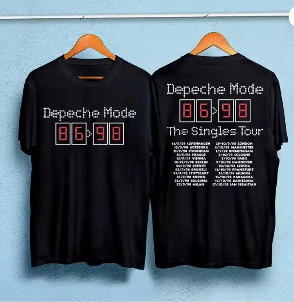 Retro Harajuku Tops Depeche Mode The Singles Tour Graphic Printed Casual Loose Short Sleeved T-shirts Sports Streetwear Clothing