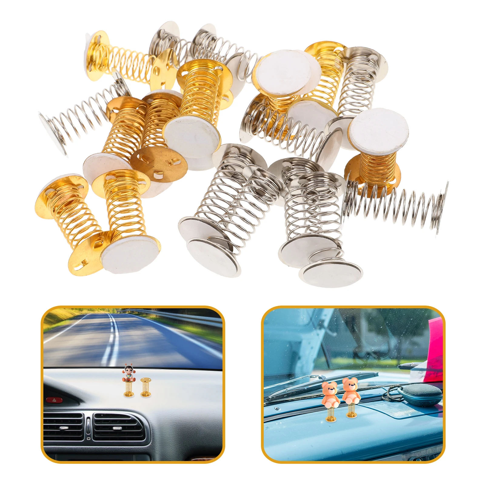 

20 Pcs Shaking Music Spring Action Figures Stand Car Accessories Metal Children's Toy