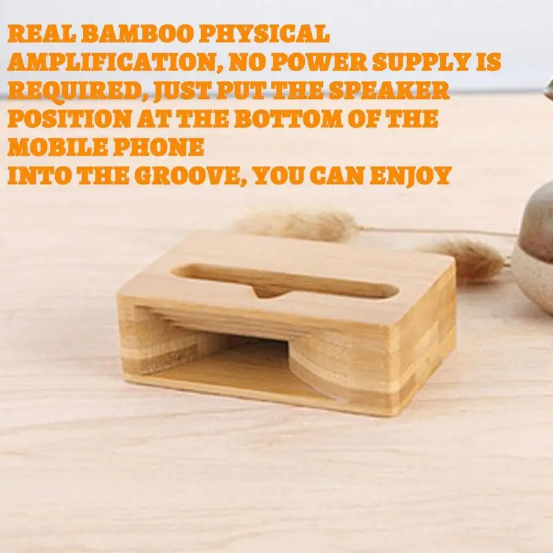 

Держатель громкоговорителя для мобильного телефона, бамбуковый усилитель звука, динамик, деревянные держатели, деревянная настольная подставка, 1 шт.